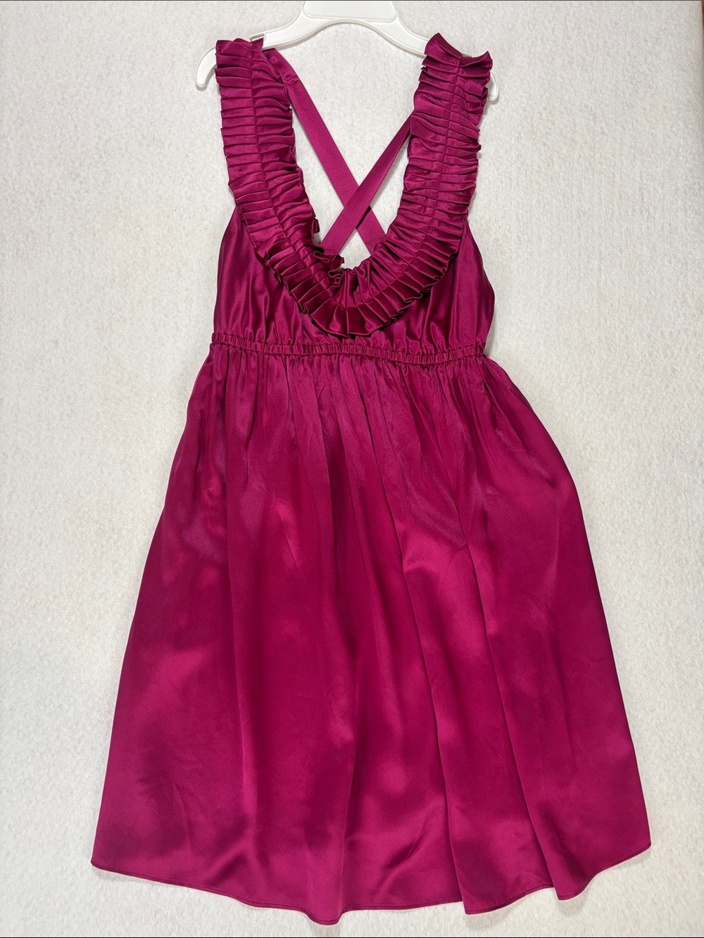 SUSAN MONACO 100% Silk Raspberry Halter Backless Dress Sz 2